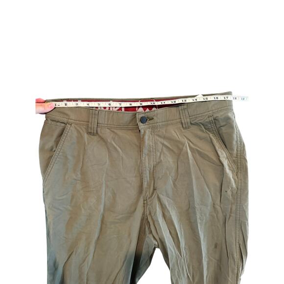 Wrangler Outdoor Performance Pants Mens 36x34 Khaki Stretch Hiking Nylon Cotton - Picture 7 of 8